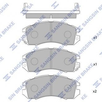 Комплект тормозных колодок из 4 шт. дисков Hi-Q (SANGSIN) SP1120 (фото 1)