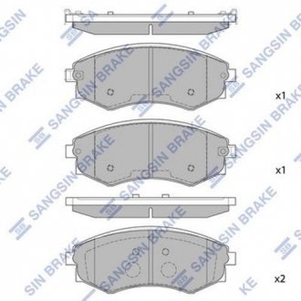 Комплект гальмівних колодок з 4 шт. дисків Hi-Q (SANGSIN) SP1144 (фото 1)