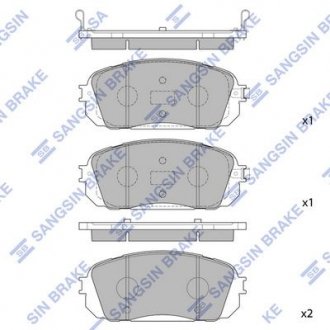 Колодка гальм. KIA CARNIVAL 2.7, 2.9CRDI (WHEEL SIZE 17) 05 - передн. (SangSin) SANGSIN Hi-Q (SANGSIN) SP1191