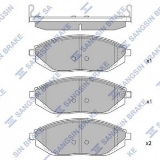 Колодка гальмівна Spark (09-) перед (к-т 4 шт)) HI-Q Hi-Q (SANGSIN) SP1392