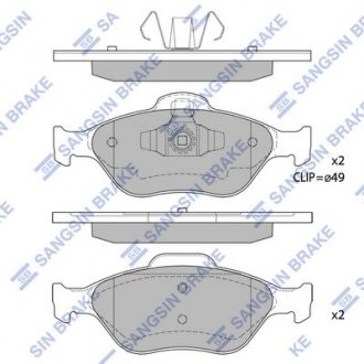 Кт. Тормозные колодки Hi-Q (SANGSIN) SP1565