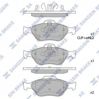 Комплект тормозных колодок из 4 шт. дисков Hi-Q (SANGSIN) SP1631 (фото 1)