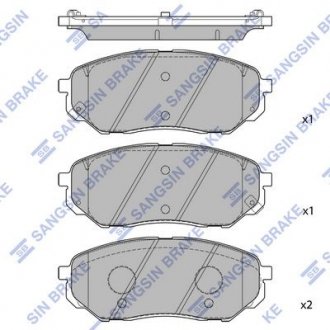 Комплект тормозных колодок из 4 шт. дисков Hi-Q (SANGSIN) SP1690