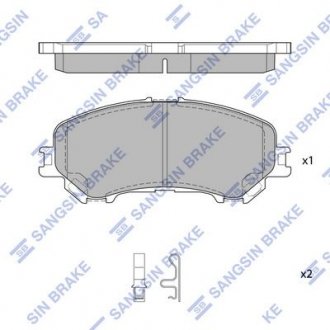 Комплект гальмівних колодок з 4 шт. дисків Hi-Q (SANGSIN) SP1715 (фото 1)