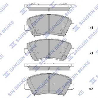 Колодка гальм. диск. HYUNDAI i30 CW (GD) 12-; KIA K3 16 - передн. (SANGSIN) Hi-Q (SANGSIN) SP1842 (фото 1)