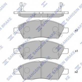 Колодки гальмівні дискові передні NISSAN MICRA IV (K13) 10-,NOTE (E12) 13-,VERSA NOTE (E12) 13-,TIIDA Hi-Q (SANGSIN) SP2084