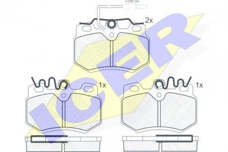 Колодки гальмівні дискові передні ICER 180553