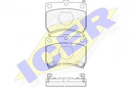 Тормозные колодки, дисковый тормоз (набор) ICER 180969