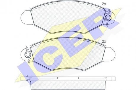 Гальмівні колодки, дискове гальмо (набір) ICER 181217 (фото 1)