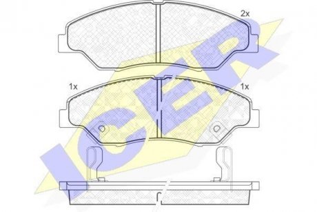 Тормозные колодки, дисковый тормоз (набор) ICER 181370