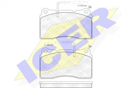 Тормозные колодки, дисковый тормоз (набор) ICER 181424