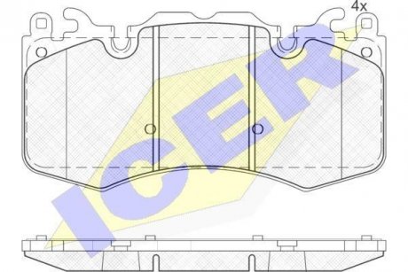 Тормозные колодки, дисковый тормоз (набор) ICER 181956