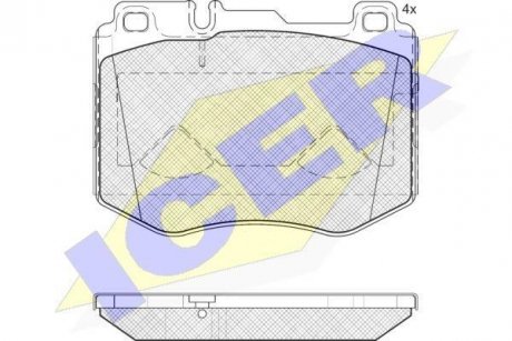 Комплект гальмівних колодок (дискових) ICER 182195 (фото 1)