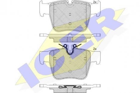 Колодки тормозные (задние) MB C-class (W205)/GLC (X253) 15-19 (Teves) ICER 182271