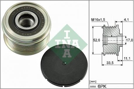 Шкив генератора инерционный INA 535002510