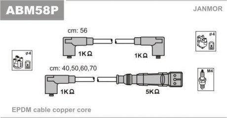 Провід В/В VW Golf 3 1.4-1.6 91- Janmor ABM58P