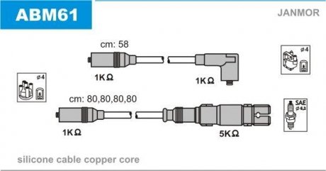 Проволока зажигания, набор Janmor ABM61