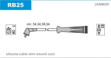 К-кт проводів Renault Megane 1,6E.1,6I.Clio 1,4. Janmor RB25