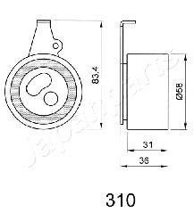 Пристрій для натягу ременя, ремінь ГРМ JAPANPARTS BE310