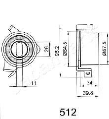 Устройство для натяжения ремня, ремень ГРМ JAPANPARTS BE512 (фото 1)