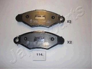 Тормозные колодки, дисковый тормоз (набор) JAPANPARTS PA114AF (фото 1)