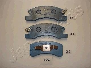 Тормозные колодки, дисковый тормоз (набор) JAPANPARTS PA609AF (фото 1)