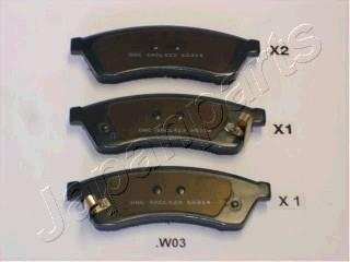 Тормозные колодки, дисковый тормоз (набор) JAPANPARTS PPW03AF (фото 1)