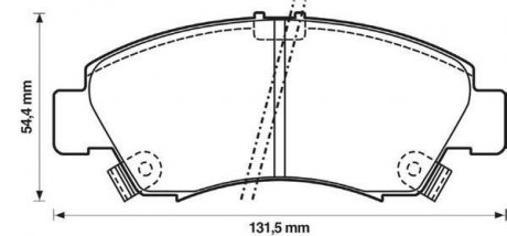 Тормозные колодки, дисковый тормоз (набор) Jurid 572324J (фото 1)