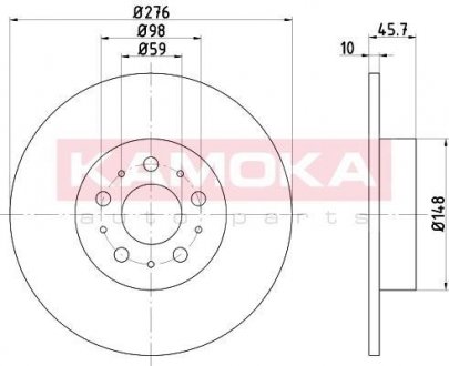 Диск тормозной KAMOKA 103158