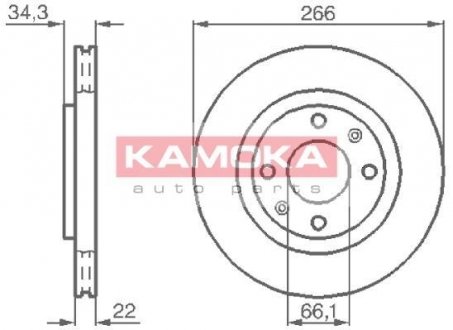 Тормозной диск KAMOKA 1032280 (фото 1)