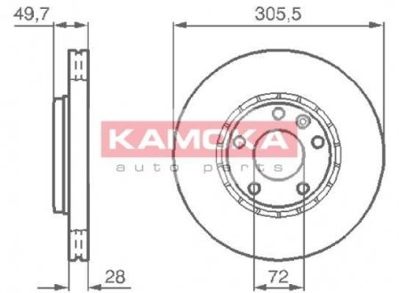 Гальмівний диск KAMOKA 1032408