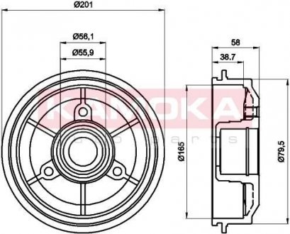 Тормозной барабан KAMOKA 104003