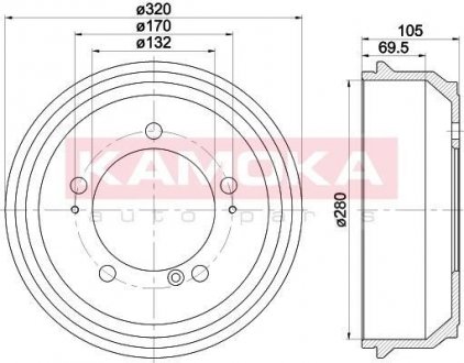 Тормозной барабан KAMOKA 104030