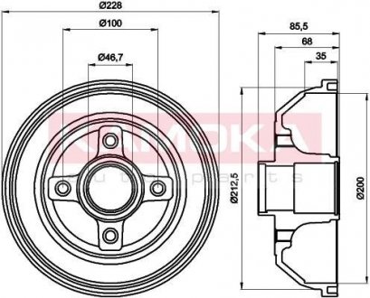 Тормозной барабан KAMOKA 104032