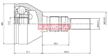 Шарнирный набор, приводной вал KAMOKA 6035