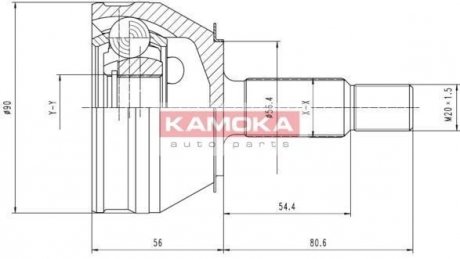 Шарнирный набор, приводной вал KAMOKA 6190