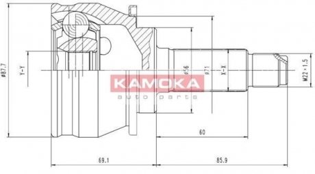 Шарнірний набір, привідний вал KAMOKA 6384