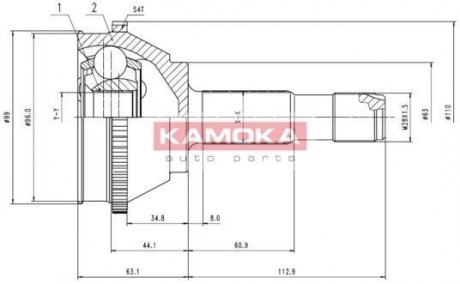 Шарнірний набір CITROEN/FIAT/PEUGEOT.CN KAMOKA 6506