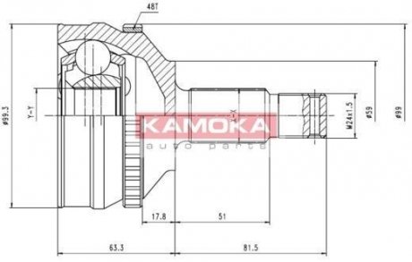 Шарнирный набор, приводной вал KAMOKA 6576