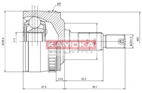 Шарнирный набор, приводной вал KAMOKA 7046