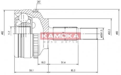 Шарнирный набор, приводной вал KAMOKA 7140