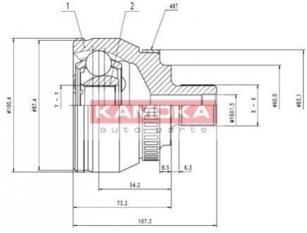 Шарнірний набір, привідний вал KAMOKA 7268