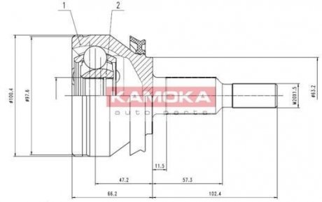 Шарнирный комплект, приводной вал KAMOKA 7526