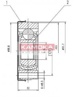 Шарнирный комплект, приводной вал KAMOKA 8010