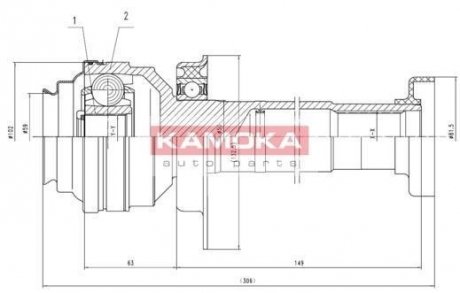 Шарнирный комплект, приводной вал KAMOKA 8711