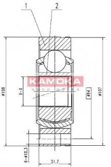 Шарнирный набор, приводной вал KAMOKA 8738