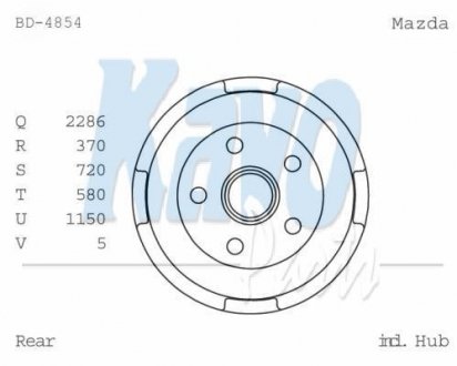 Гальмівний барабан PARTS KAVO BD4854
