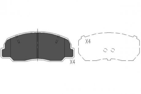 Гальмівні колодки, дискове гальмо (набір) PARTS KAVO KBP1504