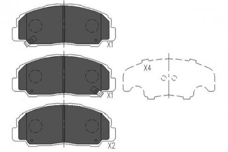 Гальмівні колодки, дискове гальмо (набір) PARTS KAVO KBP1505 (фото 1)