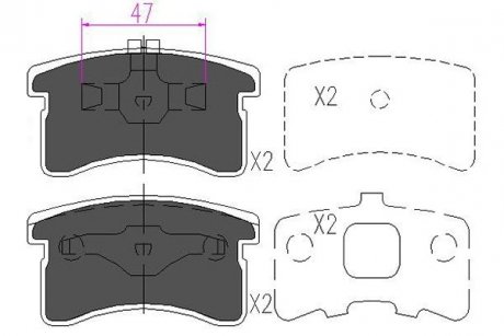 Гальмівні колодки, дискове гальмо (набір) PARTS KAVO KBP1506